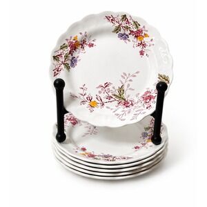 Lot 6 Ridgway English Garden Ironstone Dinner Plates Discontinued Rare English